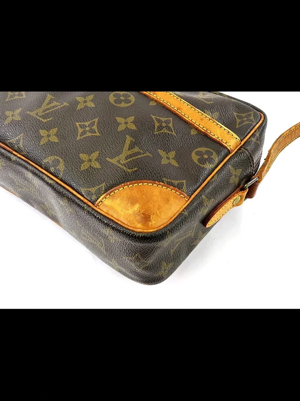 Louis Vuitton Monogram Canvas Messenger Bag with Tan Trim